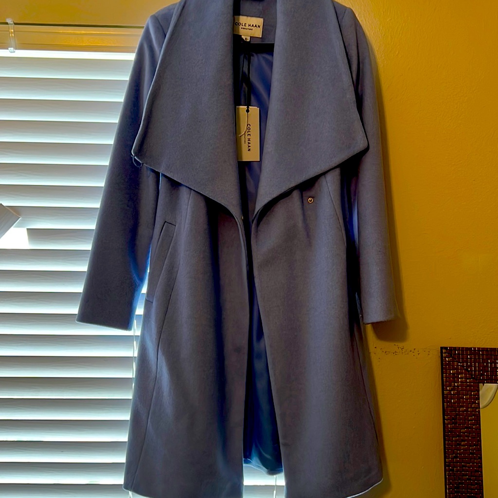 Cole Haan | Ice Blue Wool Belted Coat - Women